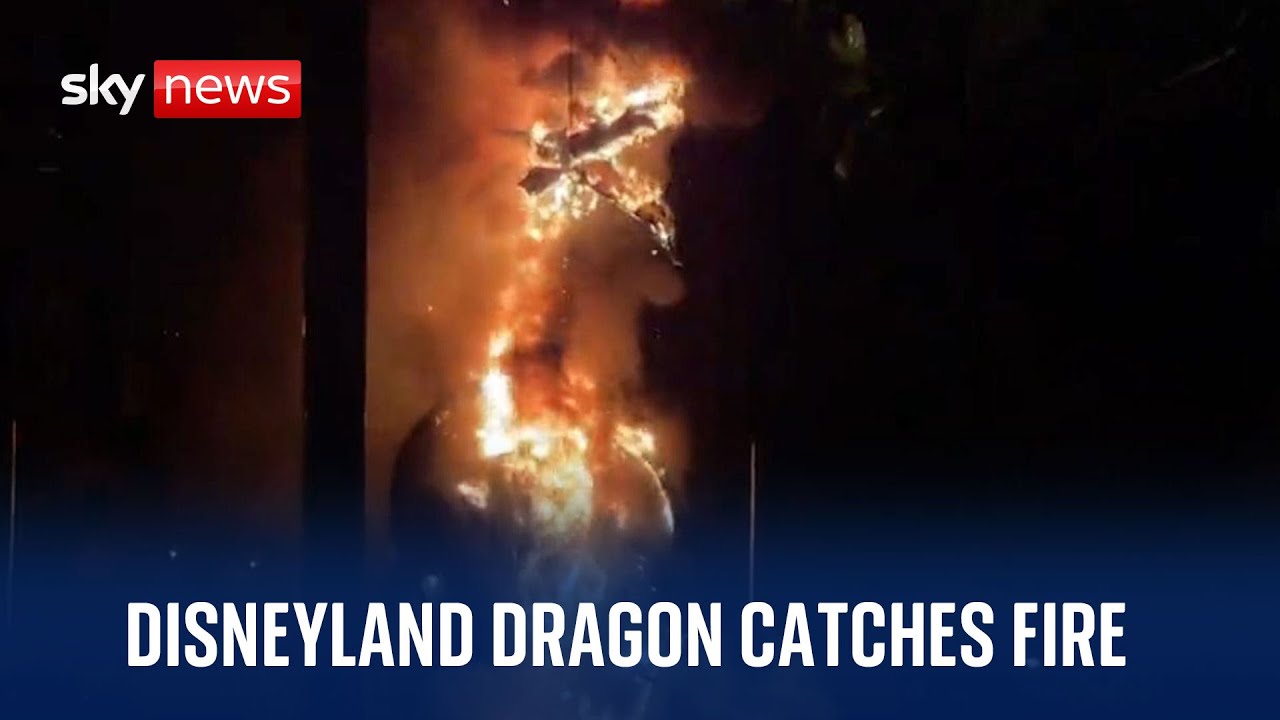 Huge Disneyland dragon catches fire during live performance YouTube