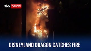 Huge Disneyland dragon catches fire during live performance