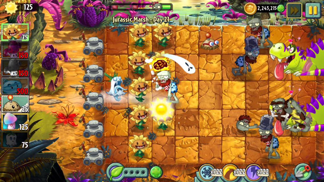 Plants Vs Zombies 2 Jurassic Marsh Day 21 Youtube