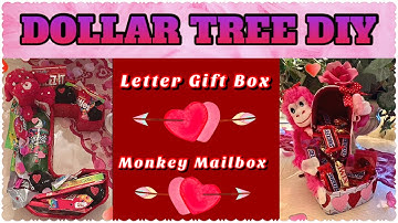 I MADE A 3D INITIAL / LETTER GIFT BOX & MONKEY MAILBOX WITH ITEMS FROM DOLLAR TREE
