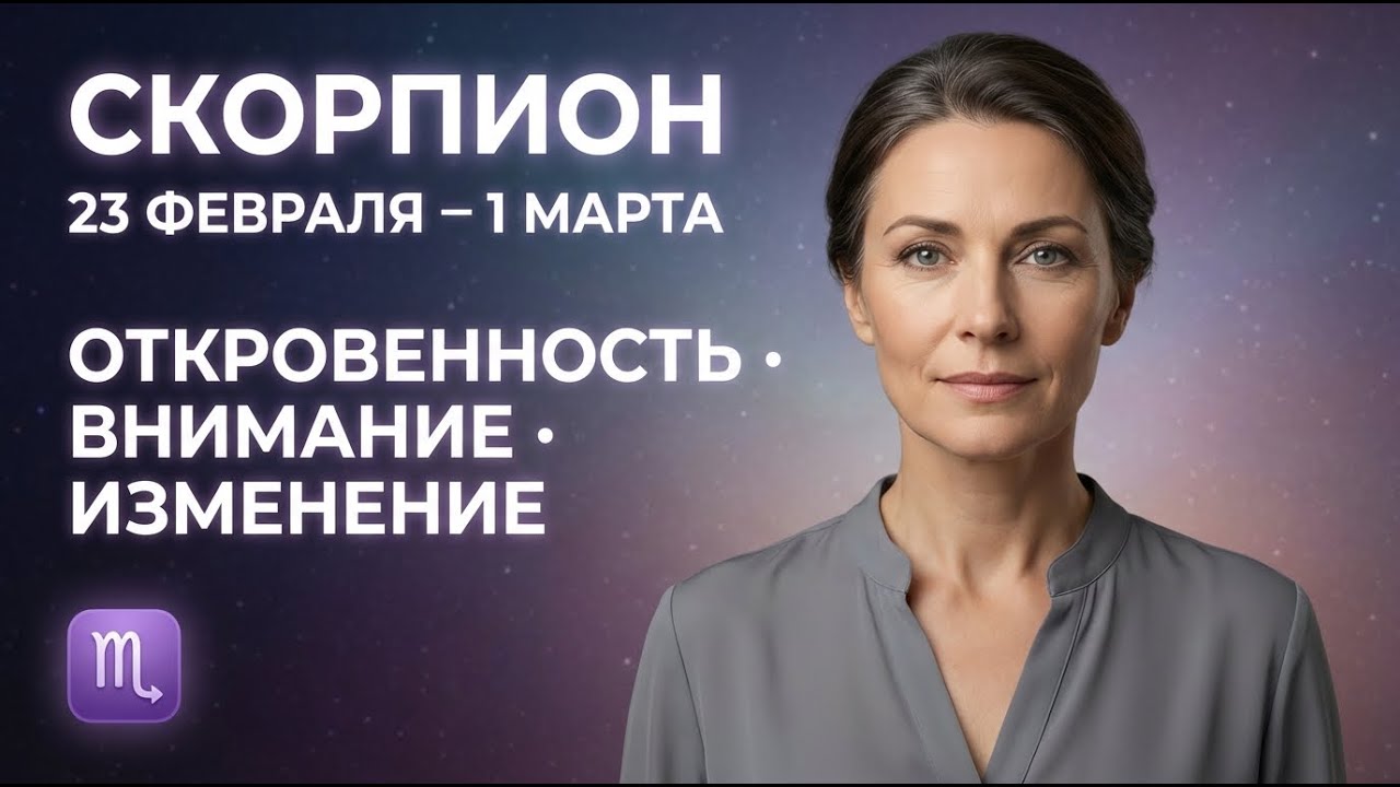 СКОРПИОН: ГЛУБОКИЕ ЭМОЦИИ И НОВЫЕ ОРИЕНТИРЫ | ГОРОСКОП НА НЕДЕЛЮ 23.02–01.03.2026