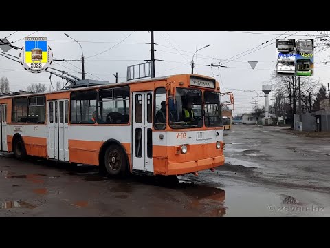 Видео: Черкаський тролейбус- Навчальна їзда майбутніх водіїв, ЗиУ-682ГН №У-01, №У-03, №У-04 24.01.2022