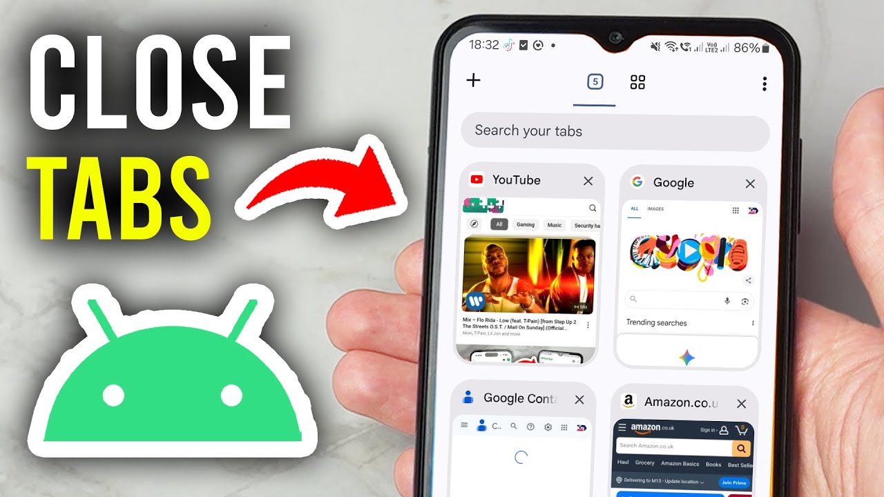 How To Close Tabs On Android (One or All) - Step By Step - YouTube