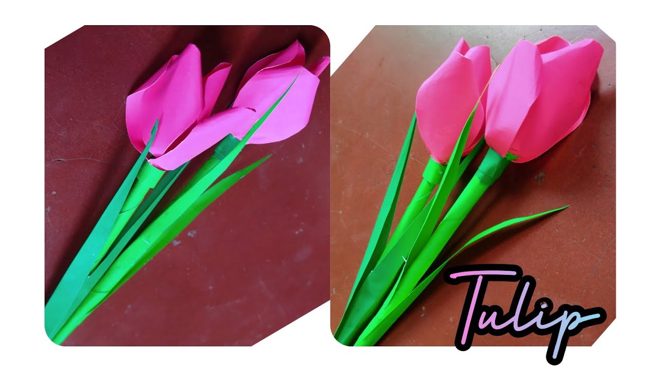 Easy beautiful tulip flower making, how to make tulips out of paper ...