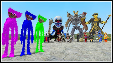 NEW HUGGY WUGGY VS ALL DARK DECEPTION CHAPTERS 1-3 NPCs in Garry