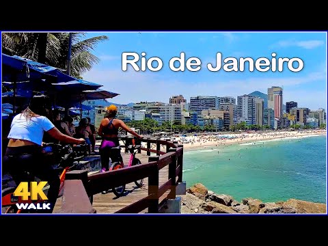 【4K】WALK 🇧🇷  🏖  IPANEMA - Rio de Janeiro - 4K video 𝐇𝐃𝐑 !