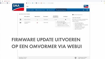 Firmware update uitvoeren op omvormer via WebUI