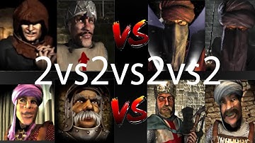 ABBOT SHERIFF VS WAZIR CALIPH VS EMIR MARSHALL VS LIONHEART SULTAN | Stronghold Crusader Ai Battle