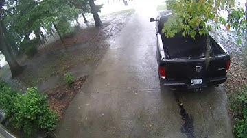 Garbage can floats and then spills