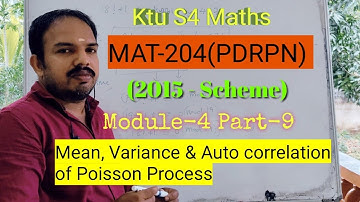 Mean, Variance, Auto correlation of Poisson process