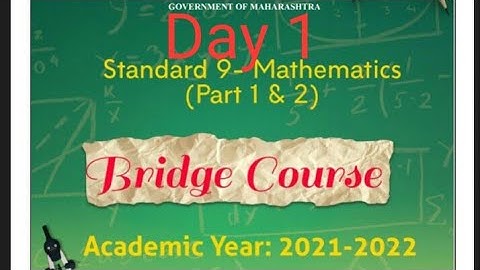 9 class || Bridge Course ||  Maths || In English || Day 1 || ( Setu Abhyaskram ) 2021