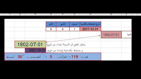 دالتي DATE وDATEDIF في احتساب تاريخ الدرجة القادم واحتساب الأقدمية المكتسبة للموظف في برنامج الاكسل