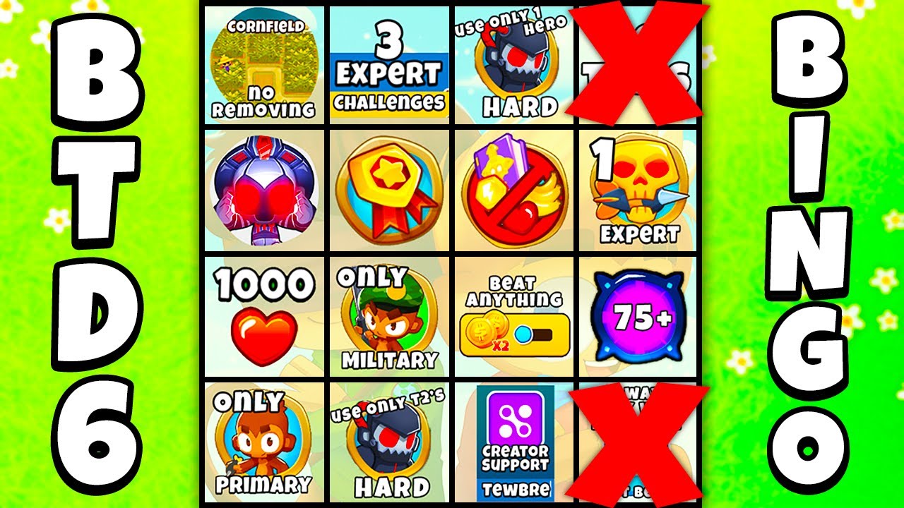 Tower Defense Simulator Bingo Card