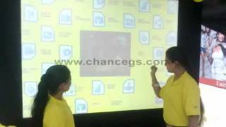 Interactive wall projection system installed by Chance Global Solutions at Chennai