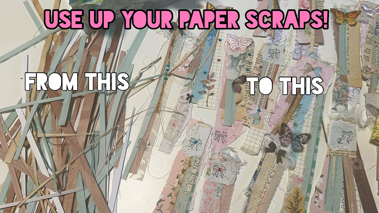 Let’s use paper scraps to make scrappy bling strips // junk journal ...
