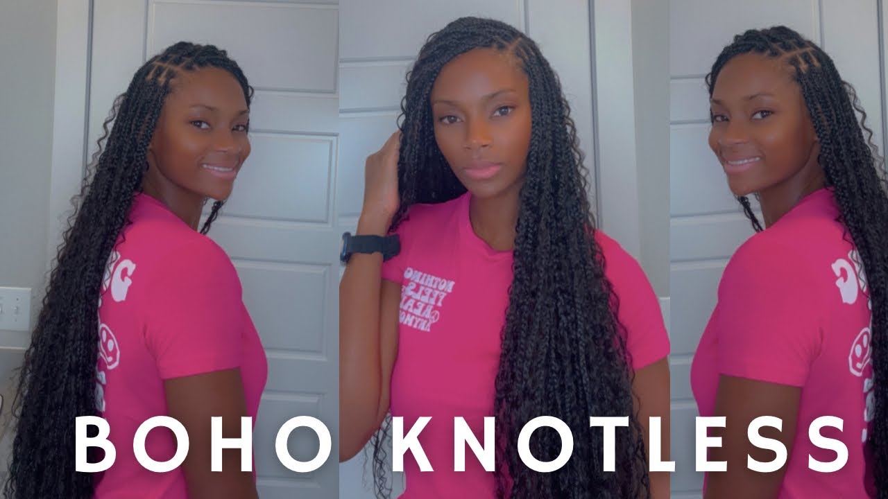 Transform Your Look with Trendy Boho Knotless Braids ft Ywigs Human  Braiding Hair 