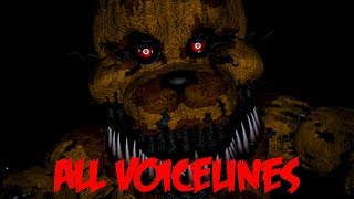 Nightmare Fredbear | All Voicelines with Subtitles | Ultimate Custom Night Resimi