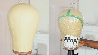 How to cover and protect a canvas wig head/easiest method/simple method. screenshot 2