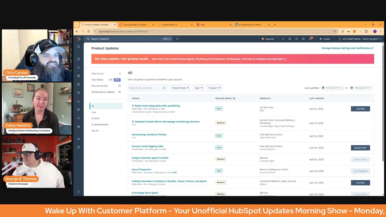 Wake Up With Customer Platform: The Unofficial HubSpot Updates Morning Show