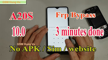 Samsung A20S Frp Bypass Android 10 without Sim Pin Solution June 2020.