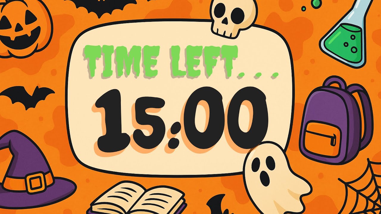 15 Minute Halloween Classroom Timer 🎃 | School Countdown | Fun & Kid ...