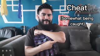 Cheat (Dishonest, looking at other people, being caught, relationship) ASL(Sign Language)- Deaf