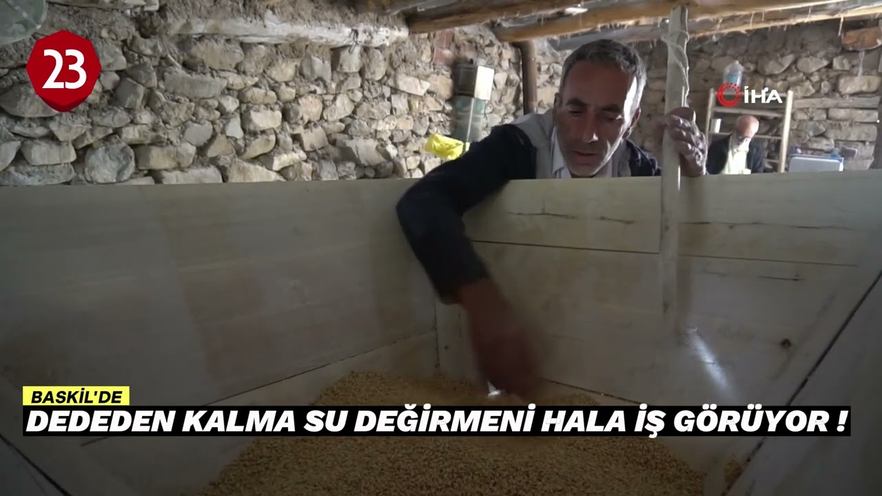 BASKİL'DE SU DEĞİRMENİ, İLK GÜNKÜ GİBİ BUĞDAY ÖĞÜTMEYE DEVAM EDİYOR