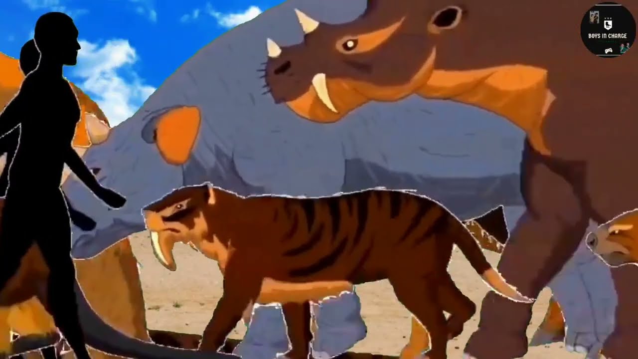 stampede with many animals running || video animated || animal stampede part 2