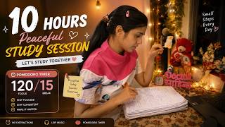 10 HOURS LIVE🛑 STUDY WITH ME 📚|| EXAM PREPARATION ( DAY-12)| Cozy Ambience🎵| POMODORO👩🏫| Deep focus