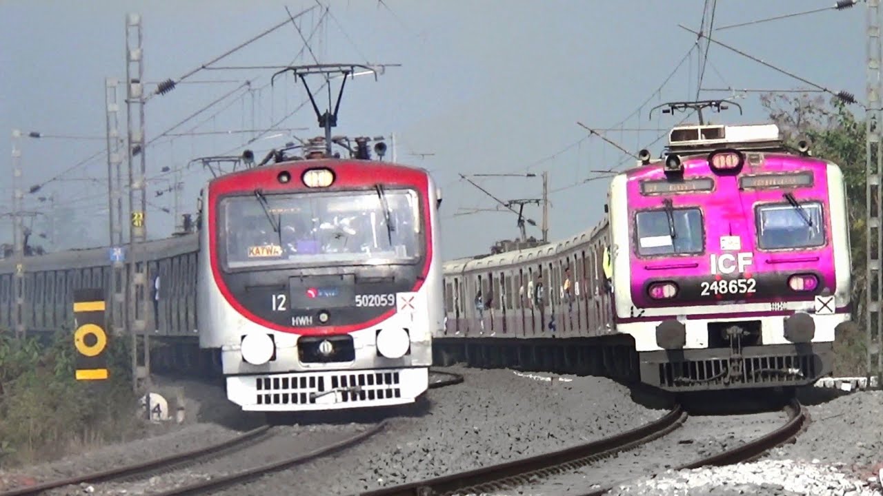 Unique Looking EMU Local Trains & Express Trains Skip Huge Curve Furiously | BEML+PINK Medha | IR