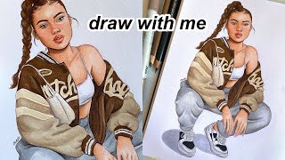 brown varsity girl 🐻 draw with me