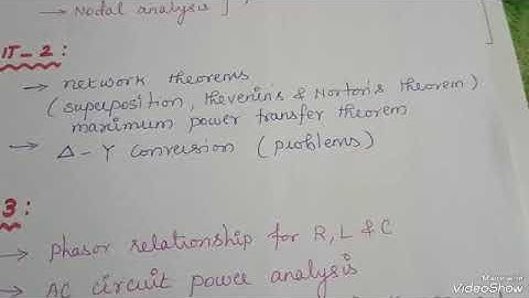 EC3251/Circuit Analysis Important Topics