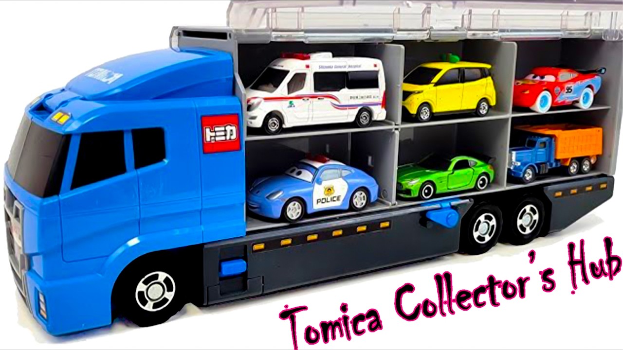 トミカ☆はたらくくるま開封＆コンボイ収納 ! ホンダNSXも参加 | Tomica Work Vehicles Unboxing & Loading into Convoy