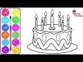 Bolalar uchun tort rasm chizish /Drawing a cake for children/Menggambar gambar kue untuk anak-anak