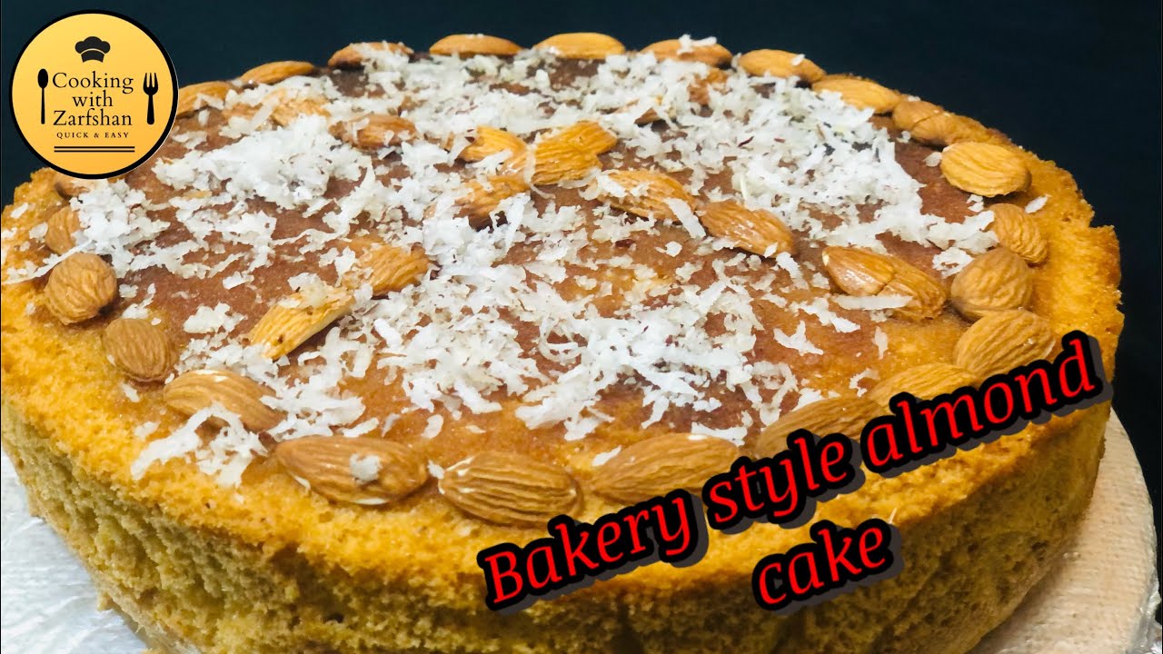 Almond cake with honey | bakery style almond cake | Cooking with zarfshan