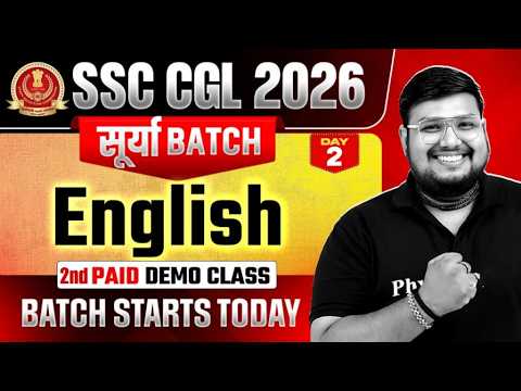 SSC CGL 2026 Surya Batch | English - 2nd Paid Demo Class | Batch Start Today | by Bhragu Sir