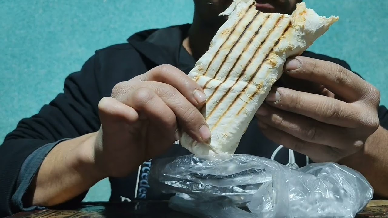 ASMR Lavash Eating 😋 | Crunchy Street Food