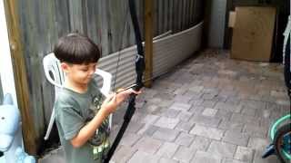 Archery 6 year old shooting a 47" Recurve Bow Upgrade