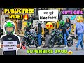 Free superbike ride to strangers on my z900  kota cute girl reaction