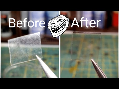 how to make clear plastic parts look like glass for miniatures