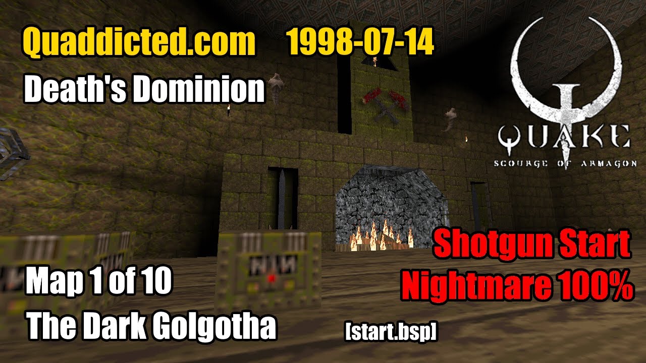 Quaddicted - 1998-07-14: dd.zip -The Dark Golgotha [start.bsp] (Nightmare 100%)
