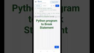 python program to break statement #coding #pythonanddjangofullstackwebdeveloper