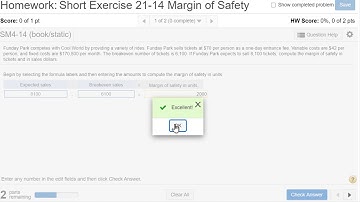 Short Exercise 21-14 Margin of Safety, 13th Edition