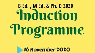 Induction Programme 2020