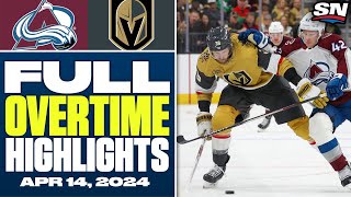 Colorado Avalanche at Vegas Golden Knights | FULL Overtime Highlights - April 14, 2024
