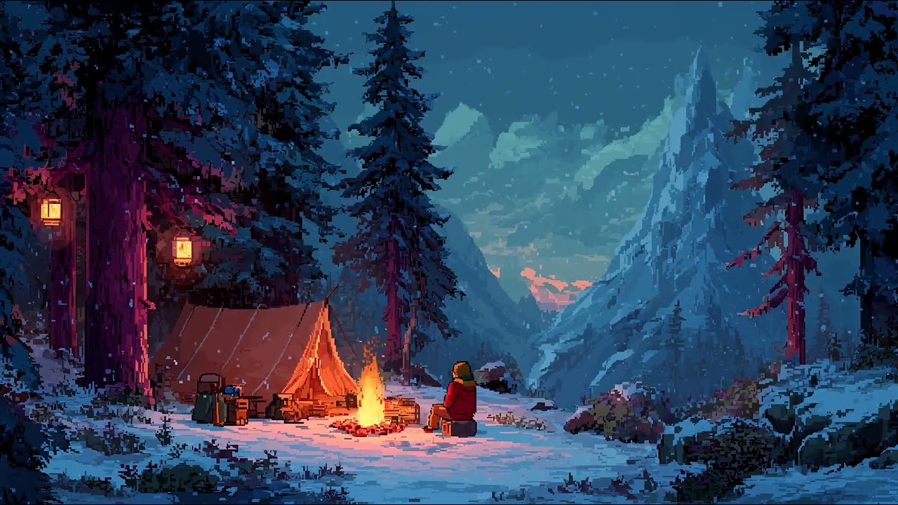 Snowy Campfire | Ambient House 16-Bit Music | Cozy Chill & Study Beats