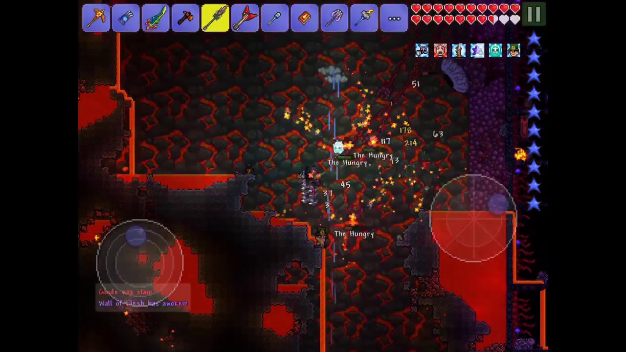 Wall of flesh boss battle Terraria - YouTube