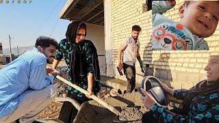 🌾💚 🚗😂 Rural Life Adventure: Sajjad Teaches Rahaleh Driving While Building the Parking Area & Making 