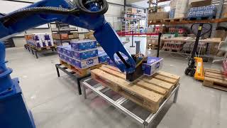 Automatic Case depal & mixed palletizing by mixedpalletizing 2,207 views 8 months ago 2 minutes, 25 seconds