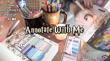 annotating by candlelight ₊⋆⁺⋆₊✧ annotate with me ✧₊⋆⁺⋆₊📖🧸☕️₊⋆⁺⋆₊✧ cozy asmr ambiance, no talking
